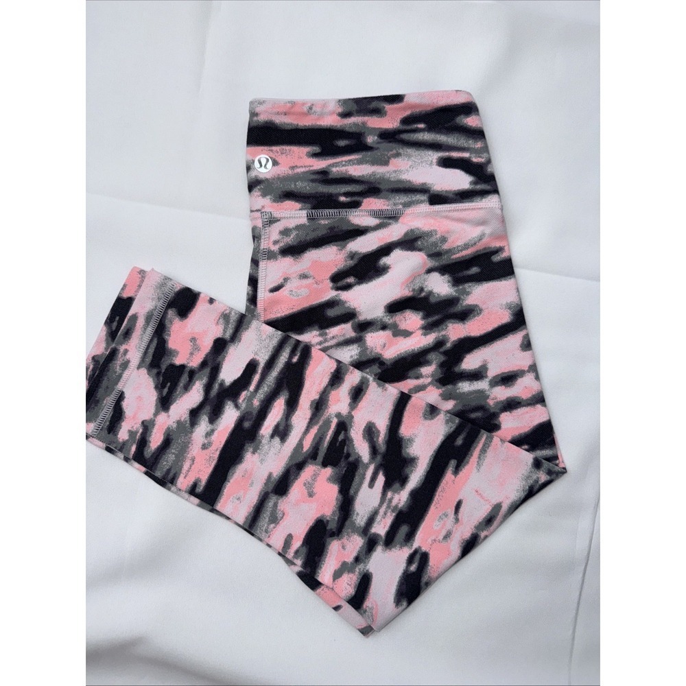 Lululemon Pink Black Gray Camo Leggings
